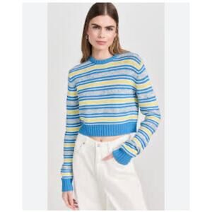 Rosie Assoulin	Crewneck Sweater - Blue & Yellow Striped 	Small